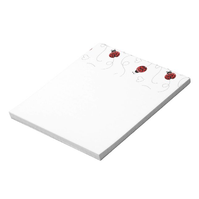 Bloc-note Red Ladybug Beetle Insect Lover Black Hearts (Tourné)