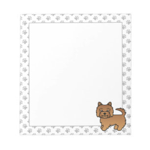 Bloc-note Red Norwich Terrier mignon chien de dessin