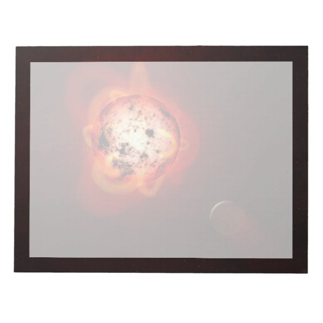 Bloc-note Red Nwarf Star Orbité Par Une Hypothétique Exoplan (Devant)