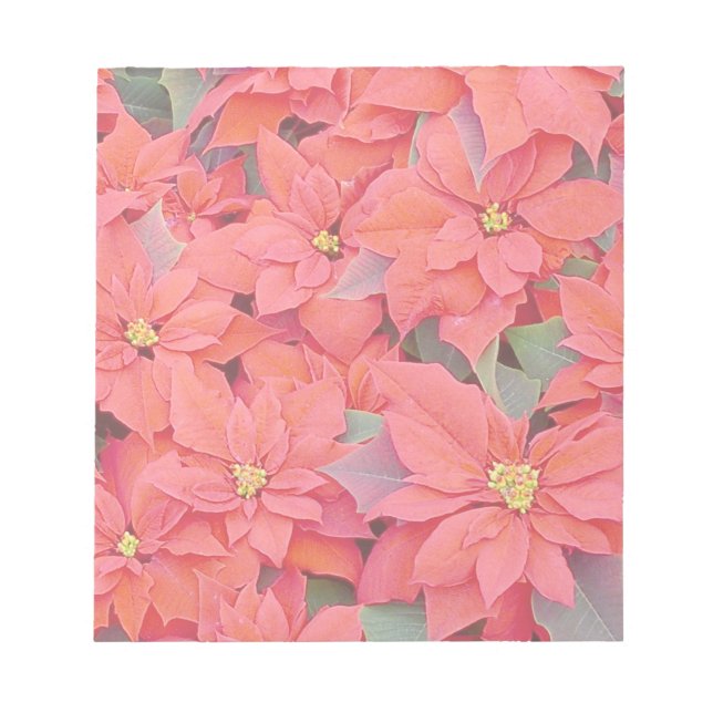 Bloc-note Red Poinsettias I Christmas Holiday Floral Photo (Devant)