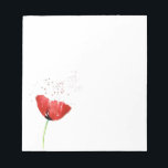 Bloc-note Red Poppy<br><div class="desc">Bloc-notes imprimé avec peinture à l'aquarelle originale sur le pavot.</div>