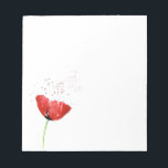 Bloc-note Red Poppy<br><div class="desc">Bloc-notes imprimé avec peinture à l'aquarelle originale sur le pavot.</div>