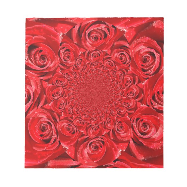Bloc-note Red Roses Kaleidoscope : Art Heureuse Sainte-Valen (Devant)