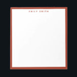 Bloc-note Red Simple Modern<br><div class="desc">Red Simple Modern Professional Border Notepad</div>