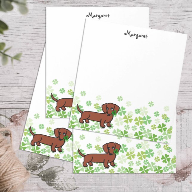 Bloc-note Red Smooth Dachshund 2 (Cute Red Smooth Haired Dachshund Stationery for Dog Lovers)