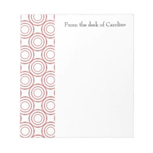 Bloc-note Red Vintage Circle Pattern Personalized Notepad