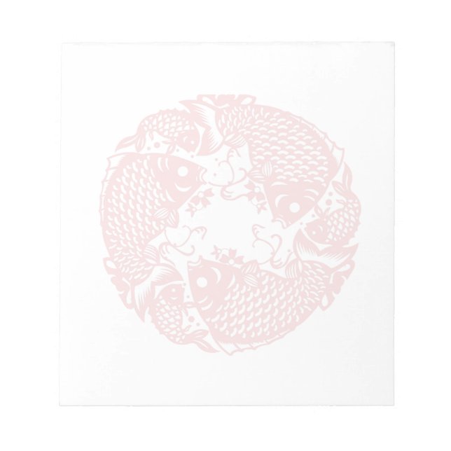 Bloc-note Red Whirling Koi Carp Fish Group Classic SqN (Devant)