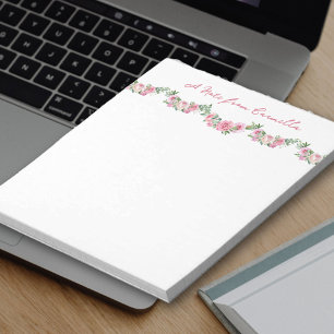 Bloc-note Regency Floral Rose Garland Personnalisé