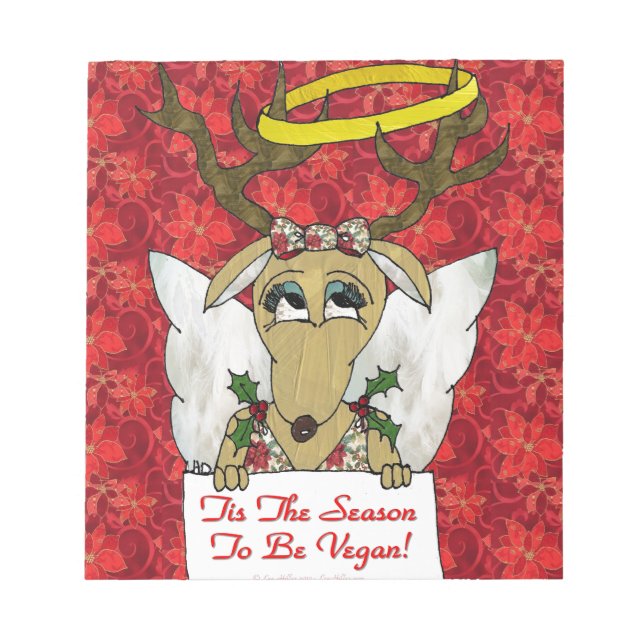 Bloc-note Reindeer Angel Tis The Season to Be Vegan (Devant)