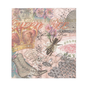Bloc-note Reine Abeille Vintage Beau Collage