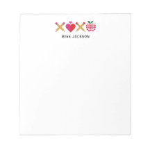 Remerciement de professeur mignon XOXO Coloré