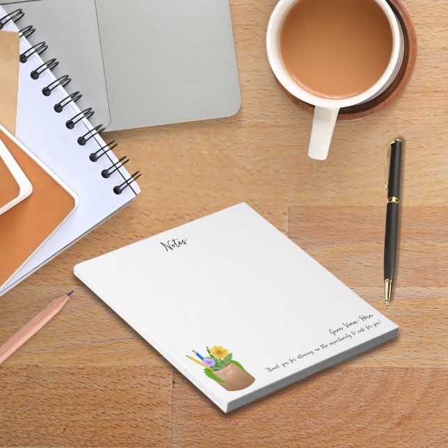 Bloc-note Remplacer les crayons de l'enseignant Fleurs (Substitute School Teacher Pencils Flowers Notepad)