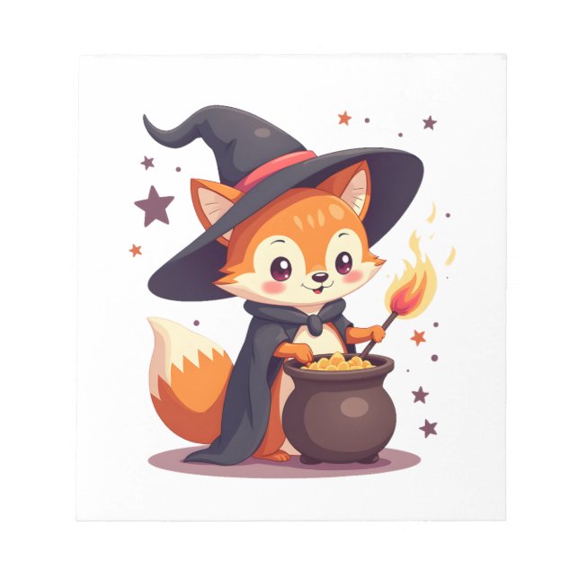 Bloc-note Renard de sorcière mignon � T-shirt d'animal magiq (Devant)