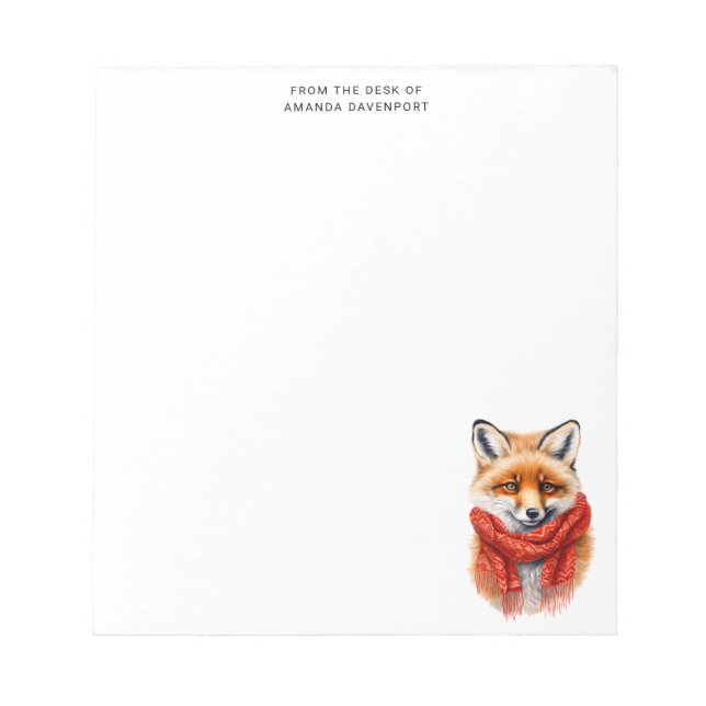 Bloc-note Renard mignon dans une image d'automne avec une éc (Devant)