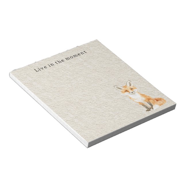 Bloc-note Renard orange doux mignon crème (Incliné)