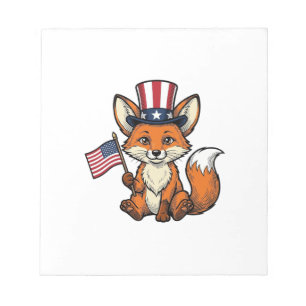 Bloc-note Renard Patriotique Vintage Gravure Chemise Design_