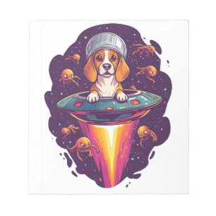 Bloc-note Rencontre de chien Beagle intergalactique