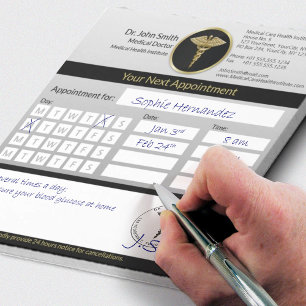 Bloc-note Rendez-vous professionnel Caduceus Gold Médicale