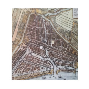 Bloc-note Réplique carte de la ville de Rotterdam 1652