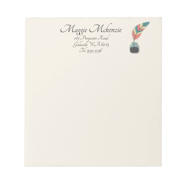 Bloc-note Reposer dans une bouteille d'encre (Devant)