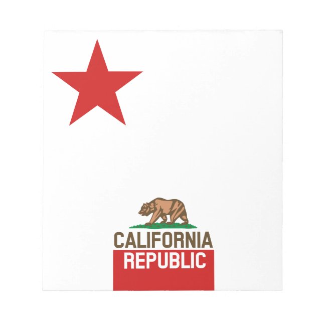 Bloc-note RÉPUBLIQUE DE CALIFORNIE Drapeau d'Etat Grand Étoi (Devant)