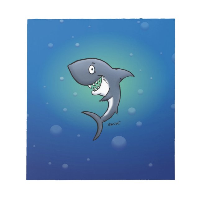 Bloc-note Requin drôle souriant sur fond bleu (Devant)