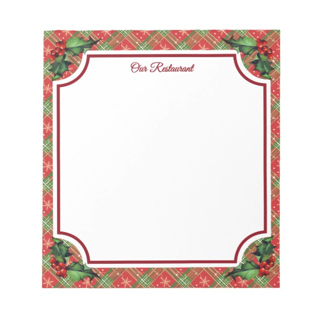 Bloc-note Restaurant de vacances Red Plaid (Devant)
