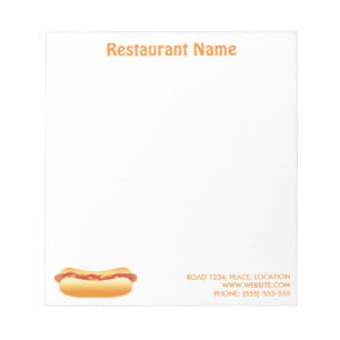 Bloc-note Restaurant personnalisé de hot-dog