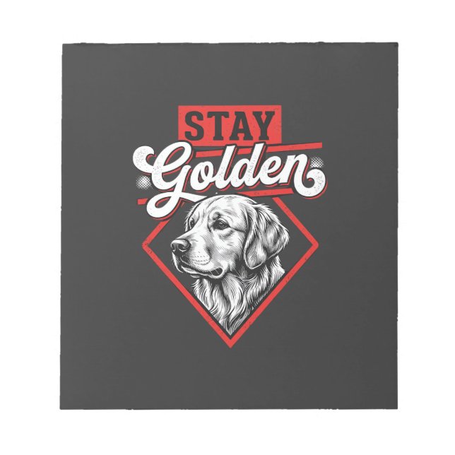 Bloc-note Restez Golden Retriever doré (Devant)