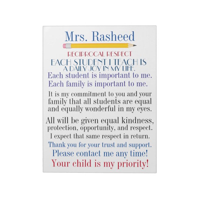 Bloc-note Retour à l'engagement scolaire envers les parents (Tourné)