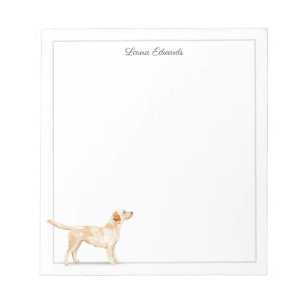 Bloc-note Retriever Labrador jaune gris Border Personnalisé