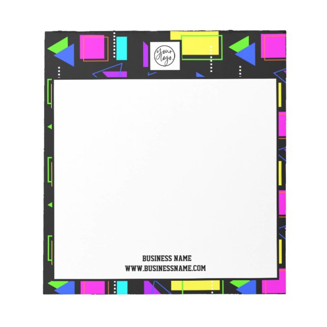 BLOC-NOTE RETRO 80S FORME MOTIF ENTREPRISE LOGO (Devant)