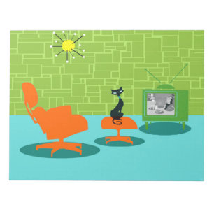 Bloc-note Rétro bloc - notes de Kitty d'âge d'espace