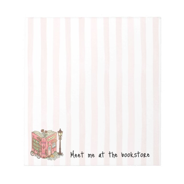 Bloc-note Retrouvez-moi à la librairie Pink Stripes (Devant)