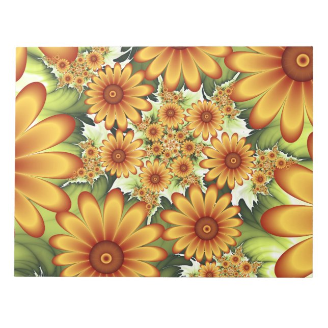 Bloc-note Rêve Floral, Art Fractal Moderne Abstrait Fleur (Devant)