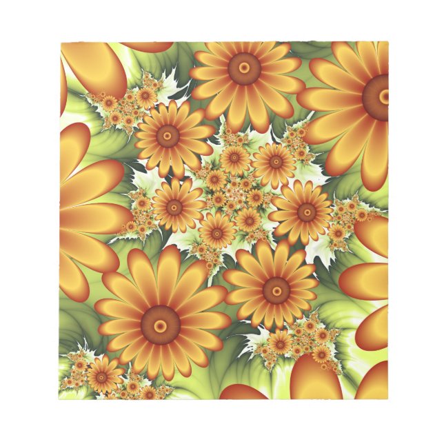 Bloc-note Rêve Floral, Art Fractal Moderne Abstrait Fleur (Devant)
