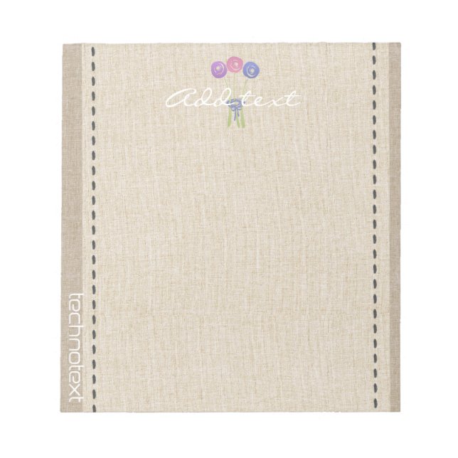 Bloc-note Rêve Rose Linge Look Ajouter Gardener de texte (Devant)