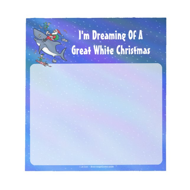 Bloc-note Rêver d'un Noël avec un grand requin blanc (Devant)