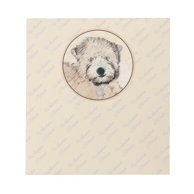 Bloc-note Revêtu doux Roue Peinture Terrier Art original (Devant)