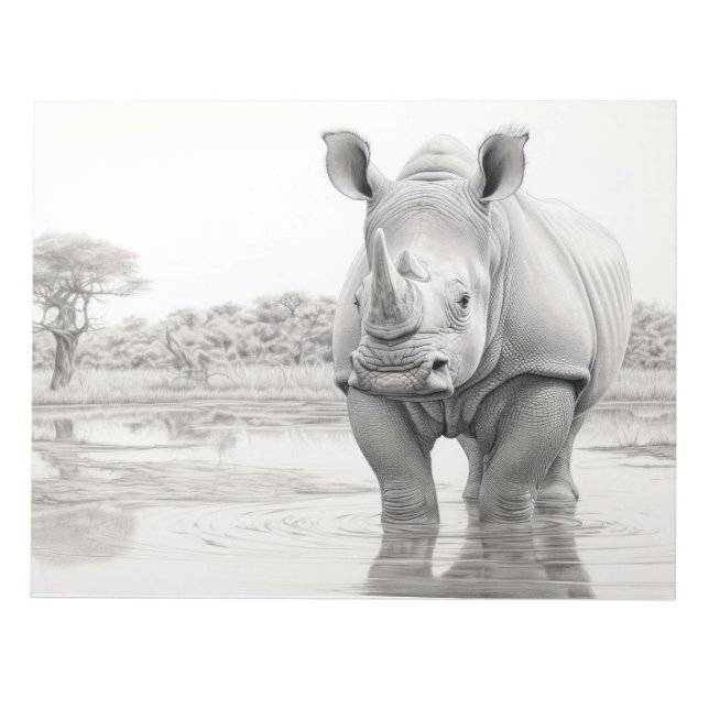Bloc-note Rhinoceros découverte d'animaux sauvages Nature En (Devant)