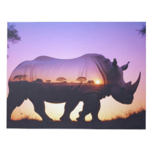Bloc-note Rhinoceros Double exposition Animal Nature Forêt