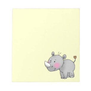Bloc-note rhinocéros mignon de bébé