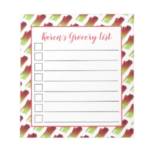 Bloc-note Rhubarb Stalks - Liste d'épicerie du jardin végéta