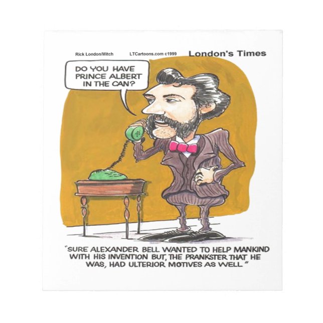 Bloc-note Rick London Funny Alexander Bell Téléphone Prank (Devant)
