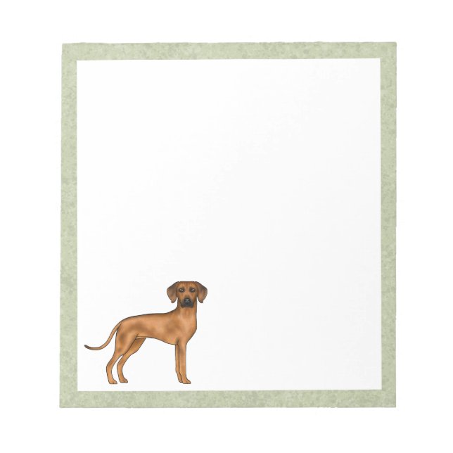Bloc-note Ridback Rhodésien Chien Lion Africain Mignon Vert (Devant)