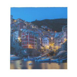 Bloc-note Riomaggiore la nuit Cinque Terre Ligurie Italie
