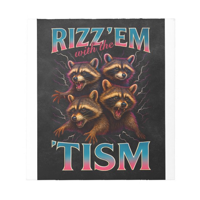 Bloc-note Rizz Em avec le Tism Meme Autisme Drôle Raton Lave (Devant)