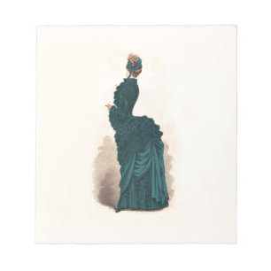 Bloc-note Robe Bleue Victorienne élégante Mode Femme Art