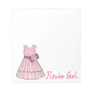 Bloc-note Robe Fille Fleur Rose Robe Fête de Mariage Cadeau