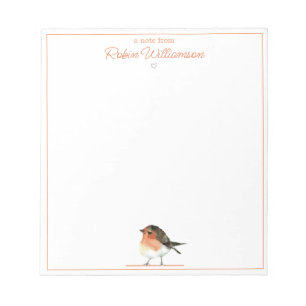 Bloc-note Robin Orange mignon - Simple Élégant